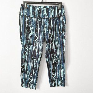 Betsey Johnson Blue Stripe Crop Leggings Sz M